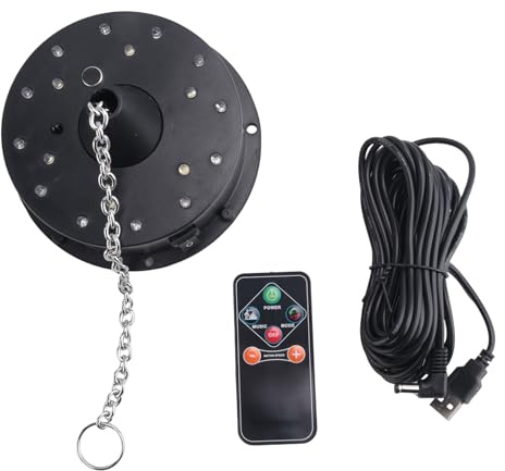 Dytabepl Mini Discokugel Licht, Rotierende Discokugel Party Motorlichter Blitzlicht mit Fernbedienung, 18 LEDs für 12 16 20 24 DJ Ball Spiegelkugel-Rotator (Nicht im Lieferumfang Enthalten)