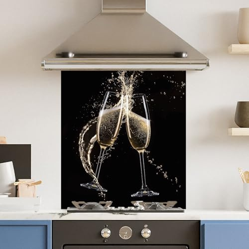 Premium 60 x 70cm Champagne Flute 6mm Glass Toughened Kitchen Splashback