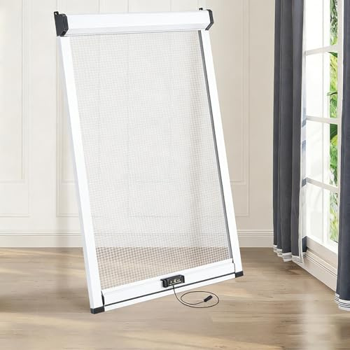 Moustiquaire Fenetre Enroulable sur Mesure - Filet Protection Chat Fenetre avec Cadre Aluminium - Plusieurs Tailles et Couleurs Disponibles, Facile à Installer