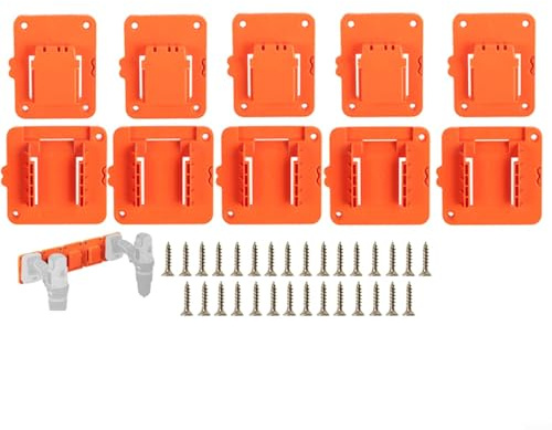 Zeroupshop Lot de 5 supports muraux pour batterie et perceuse, 20 V, organiseur de rangement pour batteries et perceuses d'outils électriques Black and Decker, pour garage, atelier, économie d'espace
