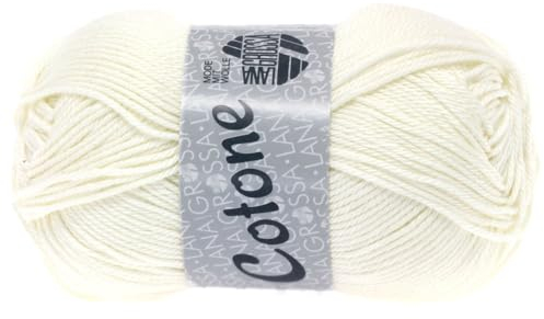 LANA GROSSA Cotone | Baumwollbasicgarn | Handstrickgarn aus 100% Baumwolle | 50g Wolle zum Stricken & Häkeln | 125m Garn FB 28