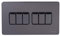 Schneider Electric Ultimate Screwless Flat Plate - 6 Gang Rocker 2 Way Light Switch, Single Pole, 16AX, GU1462BBN, Black Nickel with Black Insert