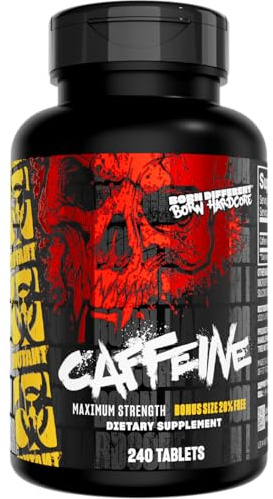 MUTANT Caffeine Pills | Pharmaceutical - Grade Pure Caffeine Supplement for Boosting Energy, Focus, Mental Alertness, Performance & Endurance | Reduces Fatigue & Restores Wakefulness | 240 Tablets