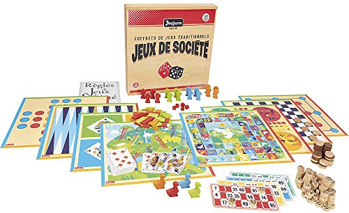 Jeujura - Caja de Juegos de Mesa Tradicional - Caja de Madera