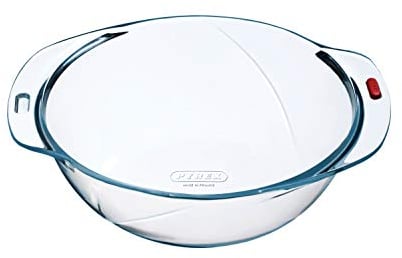 Pyrex riflessi – Ciotola rotonda in vetro o casseruola base – 24 cm 3 litri