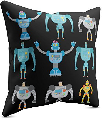 PICANOVA – Robot Welcome 40x40cm – Premium Zierkissen Mit Füllung – Deko Für Baby- Und Kinderzimmer Mit Motivauswahl – Kinder Kollektion