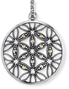 Engelsrufer Blume des Lebens Anhänger für Damen Vintage Look 925er-Sterlingsilber Markasit Größe 25 mm