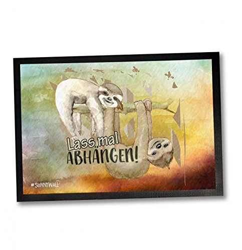 35 x 50 Fußmatte Faultier sloth - Lass mal zusammen abhängen Einweihungsgeschenk Geschenk für Einweihung Fußabtreter Türmatte