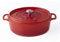 Invicta cocotte Ovale - 27 cm - Rouge Rubis - Fonte émaillée - Tous Feux Dont Induction
