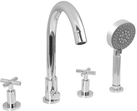 Welfenstein 4-Loch Wannenrandarmatur WRA-03A Zweigriffmischer Badewanne