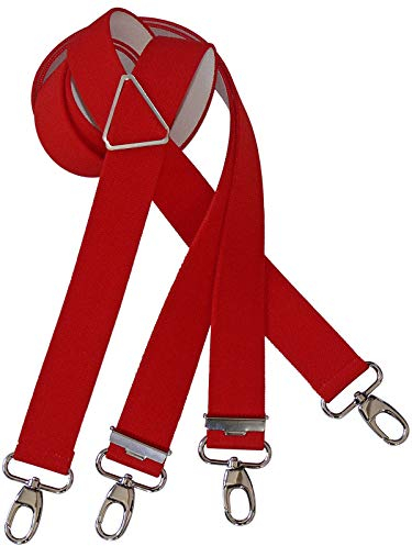 Harrys-Collection Herren extra starker Hosenträger mit Karabinerhaken Made in Germany, Größen:120 cm, Farben:rot