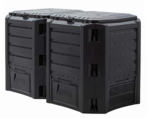 DETEC Komposter | Schnellkomposter | Gartenkomposter | aus Kunststoff | PVC | 380 Liter 800 Liter 1200 Liter 1600 Liter | Garten Schwarz (800 Liter)