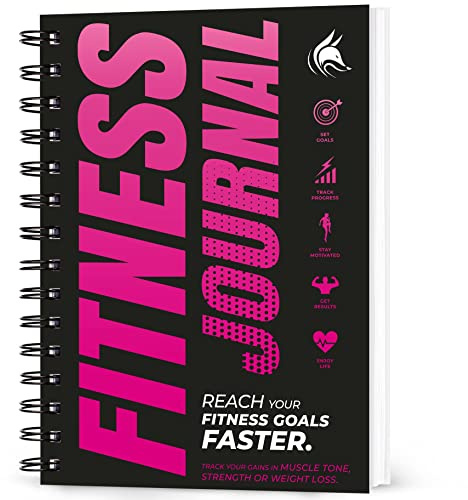 Clever Fox Fitness Journal, Workout Log Planner, Pink | A5 daily fitness notepad, Spiral bound cover, Thick pages, For women and men, training, weight loss, gym, lifting, diet