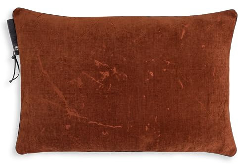 KNIT FACTORY - James Sofakissen - Industrial Vintage Look - Mit Kissenfüllung – Kunstleder Dekokissen - 60x40 – Brique