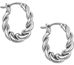 Brandlinger ® Creolen Silber 925. Geschwungenes Ohrringe Silber. Ohrringe klein für Damen und Mädchen