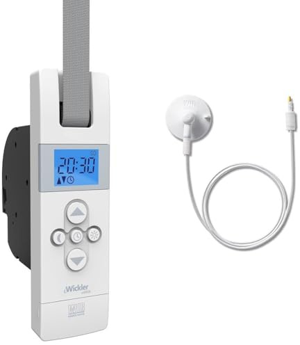 WIR elektronik, eWickler Comfort, eW820, Elektrischer Gurtwickler, Display, für 23mm Gurtband, Unterputz, Zugkraft bis 50kg & Sonnen- /Dämmerungssensor eSo371 1 m, weiß, 1 Meter