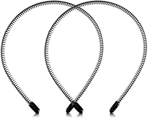 2 Pcs Cerceau Cheveux Homme Métal, XCOZU Serre Tete Homme Élastique Ondulés, Bandeau en Métal, Bandeaux Antidérapant Unisexe, Accessoires de Cheveux Élastiques pour Yoga Sports Extérieur (Noir)