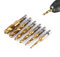 LANTRO JS 6Pcs tarauds filetés, M3-M10 Porte-taraud HSS Forets et tarauds, 1/4 queue hexagonale cannelée pour tarauder différents fils