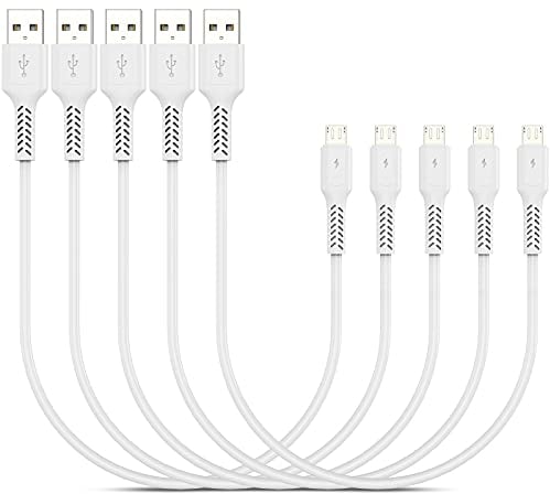 PEAKLIFT 0.3m Micro USB Kabel Kurz 5Stück, 30cm USB A auf Micro-USB-Ladekabel Schnelllade Datenkabel für Samsung Galaxy S7 S6 S5, HTC, Motorola, Nexus