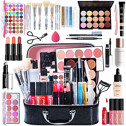 Kit de Maquillage Complet, FantasyDay Coffret de Maquillage Makeup Gift Set avec Ombres Paupières, Rouge à Lèvres, Pinceaux, Bâton de contour, Mascara, Correcteur, Blush, Crayon à sourcils, Trousse