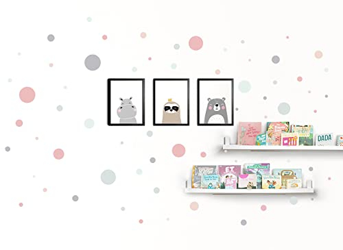 Little Deco Wandtattoo Zusatz Punkte I rosa grau mint I Kinderzimmer Babyzimmer Aufkleber Sticker Wandaufkleber Kreise Wandsticker Kinder Dots DL133