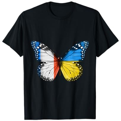 Drapeau Ukrainien France - Papillon France Ukraine T-Shirt