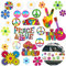 Auto-Magnet-Dekorationen, 60er-Jahre, Hippie-Mottoparty, magnetische Aufkleber, Kühlschrankmagnete, Blume, Frieden, Auto, Magnetaufkleber, Liebesschild, bunt, Hippie-Aufkleber für Auto, Kühlschrank,