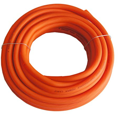 ROCK DIRECT True 4 Gauge AWG CCA 25ft Orange Power Ground Soft Touch Wire Cable Battery Cable Wire, Home Speaker Stereo System, Automotive Use