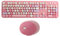 Keyboard,Yctze Keyboard Mouse Set Retro Cute 2.4Ghz Wireless Keyboard and Mouse Set for Office Desktop Computer (Pink Theme)