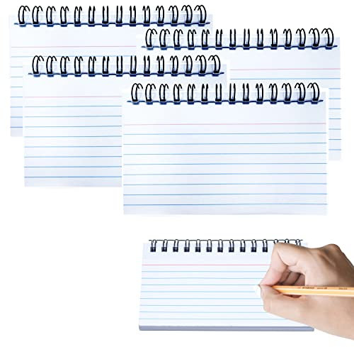 4er-Pack Karteikarten, 200 Blatt Karteikarten, linierte Revisionskarten, einfach aufklappbare Karteikarten, Cue-Karten für Bürobesprechungen, Lernen in der Schule, Gedächtnis, Haftnotizen (weiß)