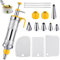 Icing Piping Sets for Cake, Stainless Steel Icing Tips for Dessert Cake Decorating, Piping Icing Syringe Set for Cupcake, DIY Baking Tools with Cream Scraper and 6Pcs Syringe Nozzles, Yellow
