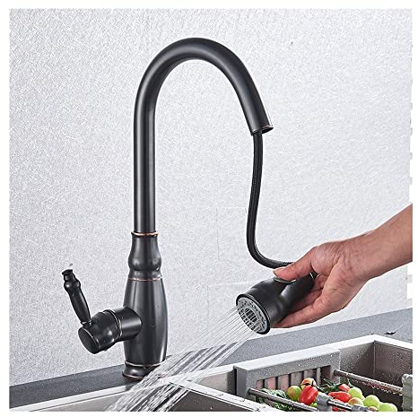 MUMMUG Küchenarmatur Ausziehbarer Küchenspülen-Wasserhahn mit 360°-Drehung – Warm- und Kaltwasser-Spültischmischer for die Küche Küchenmischer (Color : Oil Rubbed Bronze)