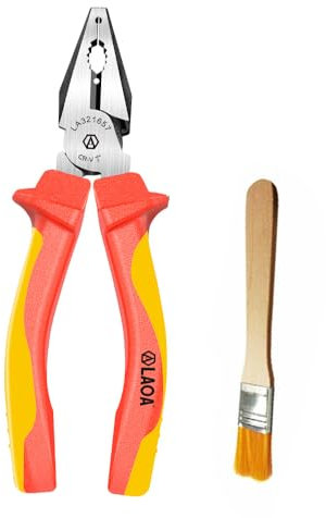 LAOA Insulated Wire Stripper VDE Electrician's Pliers for Wire Stripping,Cutting Wire,Cutting,Clamping,Multifunctional Hand Tools with 1pc Brush