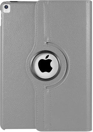 Étui rotatif à 360° en cuir pour Apple iPad 10.2 9e/8e/7e génération sorti en 2021/2020/2019 et pour Apple iPad Pro 10.5 sorti en 2017 et pour Apple iPad Air 3 sorti en 2019 (gris)