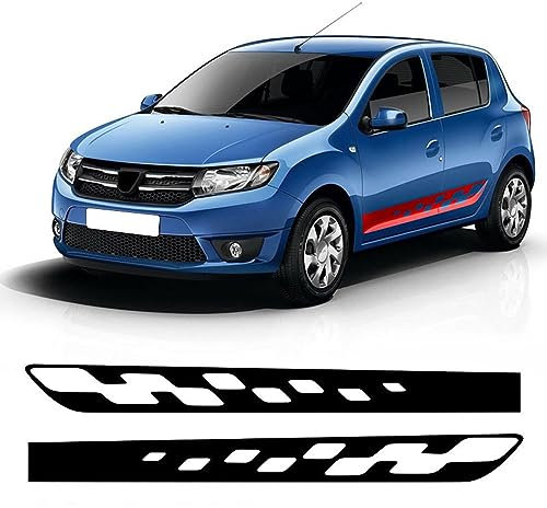 Karosserie aufkleber aufkleber für Dacia Sandero 2 Stepway RS,Körper dekoration Auto externe Tuning Zubehör,A-Black