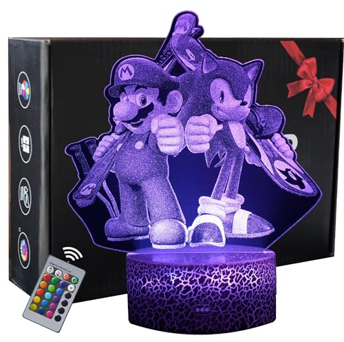 INTUPGD Nachtlicht für Kinder, 3D Licht Lampe 16 Farbändernde mit Fernbedienung, Geschenke Geburtstag Schlafzimmer Dekor Lampe