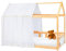 Lovely Hippo Hausbett Himmel - 100% Baumwolle - Betthimmel Hausbett aus Musselin - Bett Vorhang Kinderbett - Himmelbett Vorhänge 90x200cm (Weiß/Gold Tasche, 120 x 370 cm (1er Set))