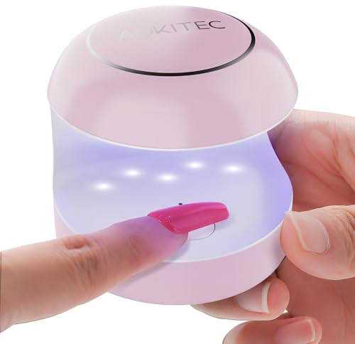 Aokitec Lampada UV LED Unghie, Mini Lampada Unghie in Gel Portatile ad Asciugatura Rapida da 12 W per Smalto Gel Colla in Resina Estensione Gel Kit per Manicure per Salon Home DIY Nail Art (Rosa)
