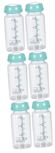 Toyvian 6 Pièces Bouteille de Conservation Du Lait Maternel Récipient En Verre de Lait Maternel Terrarium Bouteille de Mangeoire pour Nourrisson Récipient Anti-Flatulences Portable Et Pratique