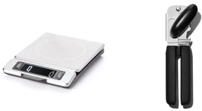 OXO Good Grips 5kg Stainless Steel Food Scale & Good Grips Soft Handled Tin Opener