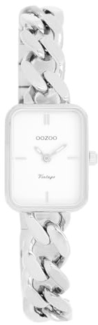 Oozoo Vintage Damen Uhr | Armbanduhr Damen mit Metall Chunky Armband | Moderne Uhr für Frauen | Edle Analog Damenuhr in rechteckig C20360_C20364_Parent (20x26mm Gehäuse)