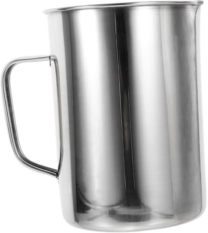 GLEAVI Stainless Steel Graduated Measuring Cup 1000ml Milk Frothing Pitcher Steaming Pitcher Liquid Measurement Tools Graduated Beaker Scale Measuring Cup