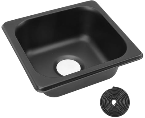 Wohnmobil Spülbecken Camping Spüle Edelstahl-Waschbecken, Einbauspüle Küchenspüle für Wohnmobile, Boote, Küchen, Schwarz