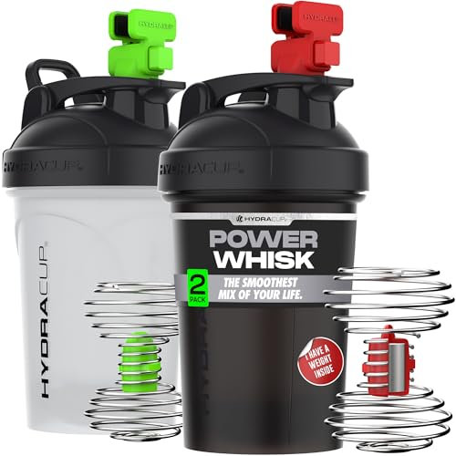 Hydra Cup JailBreak [2 Pack] 20 oz Shaker Bottle for Protein Shakes, Shaker Cup with Phone Holder for Your Car, Travel To Go, BPA Free (with Power Whisk, 2)