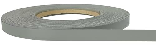 DecoMeister Kantenumleimer mit Schmelzkleber Möbelkantenband Melaminkantenumleimer Umleimer Melamin Bügelkante Dekor für Regalbrett Furnier zum Aufbügeln 21mm x 5m Kantenband Graphit Hell Grau