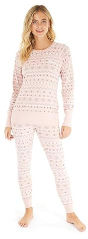 Bench Soffi Womens Pyjamas Set Loungewear Long Sleeve PJs with Bottoms - Dusky Pink - 10