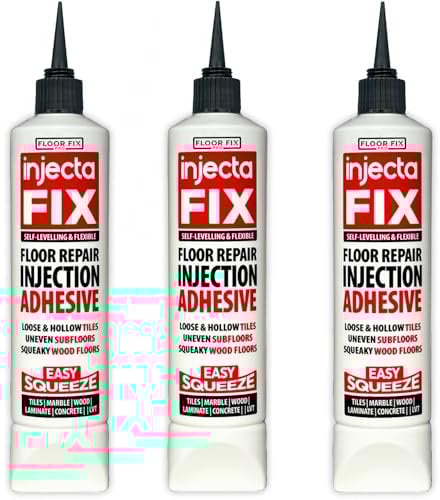 Floor-Fix Pro Injectafix Easy Squeeze - Adhésif flexible pour fixer les sols et réparer les carreaux creux et décollés, le bois et la LVT. Formule auto-levante avec capuchon anti-cloque breveté. (3)