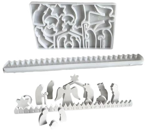 Moule de calendrier de compte à rebours de Noël | Moule en silicone pour la fabrication de calendrier de l'Avent décoratif | Moule décoratif pour créer de belles décorations