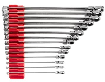 TEKTON Long Fixed/Flex Head Ratcheting Box End Wrench Set | WRB95303