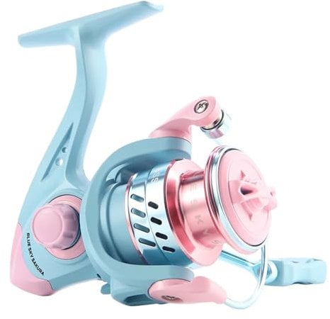 Angelrolle Blau-Rosa 1500–4000 Spinn-Angelrolle, 5,2:1 Übersetzungsverhältnis, maximale Zugkraft 8 kg, glatt und empfindlich for Langstreckenwürfe(Blue PINK_4000 Series)